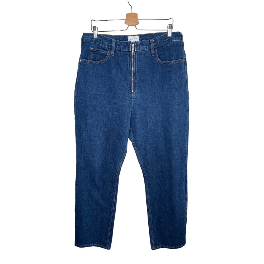 FRAME Womens Le High and Tight Straight-Leg Blue Denim Jeans Size 34